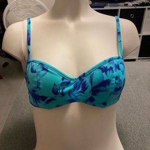 ☀️ Illusion Blue Tie Dye Bikini Top with Underwire